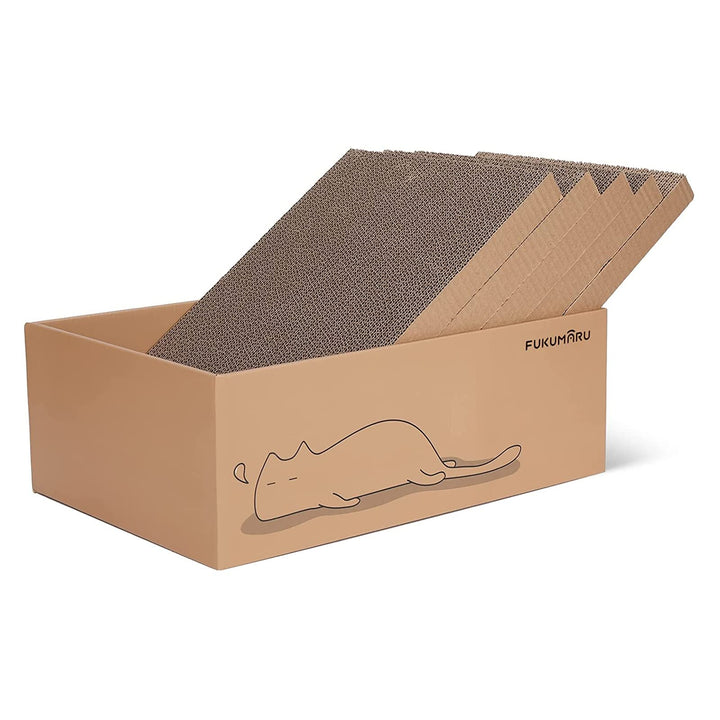 5 PCS Cat Scratching Boards, 11.4 Inch Width Ex-Large Cat Scratcher Box, Reversible Cardboard Scratchers for Indoor Cats, Cat Scratch Box for Large, Medium and Small Cats, Protect Furniture
