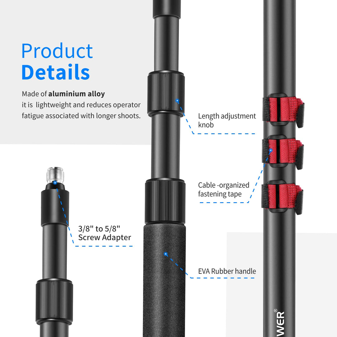 NEEWER NW-7000 Microphone Boom Arm, 3 Section Extendabl