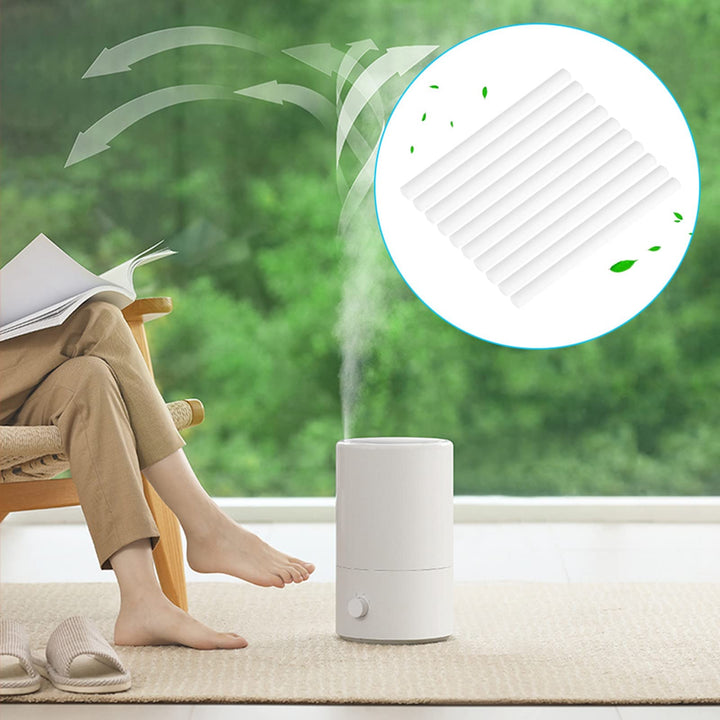 Fdit 10 Packs Humidifier Filter Sticks Wick Replacements Mini USB Humidifier Replacement Sponges Refill Stick Humidifier Diffuser Cotton Sticks
