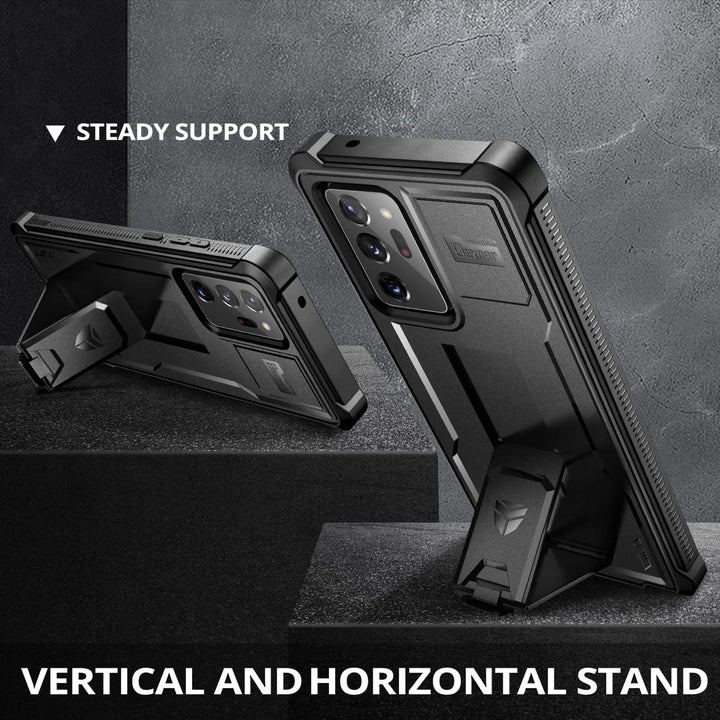for Samsung Galaxy Note 20 Ultra 5G Case, [Built in Screen Protector and Kickstand] Heavy Duty Military Grade Protection Shockproof Protective Cover for Samsung Galaxy Note 20 Ultra Black