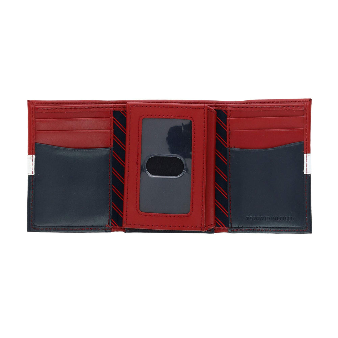 Men&#39;s Leather Trifold Wallet, Red/White/Blue, One Size