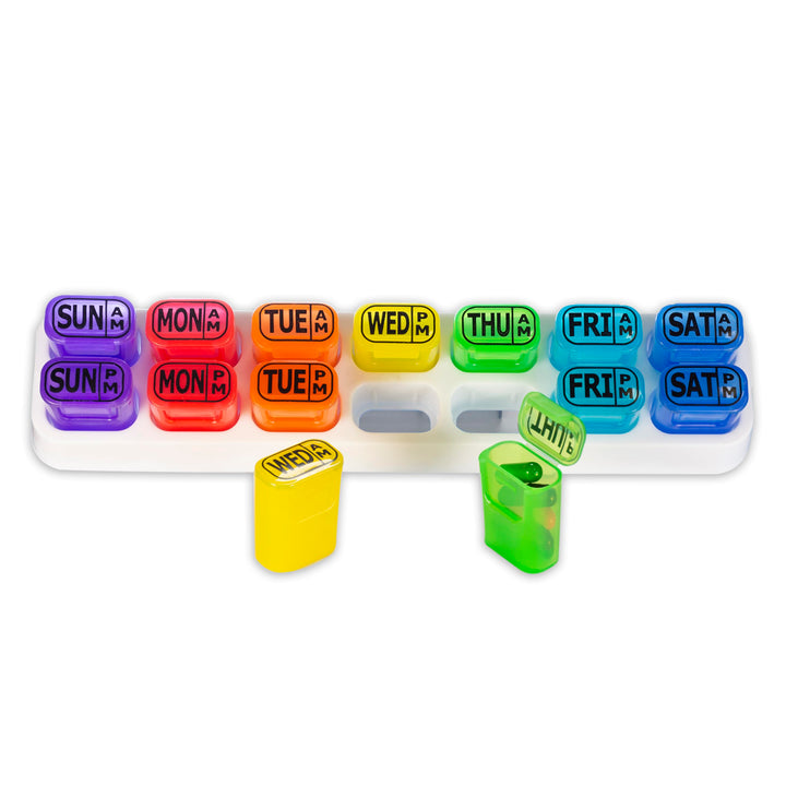 GMS Weekly Pill Organizer - 7 Day AM/PM Pop Out Pill Po