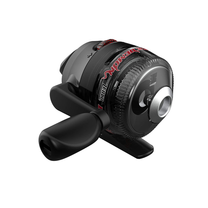 Zebco Dock Demon Spincast Reel and Fishing Rod Combo, 30-Inch 1-Piece Fiberglass Fishing Pole with EVA Handle, QuickSet Anti-Reverse Fishing Reel, Pre-Spooled with 6-Pound Zebco Line, Red, 20