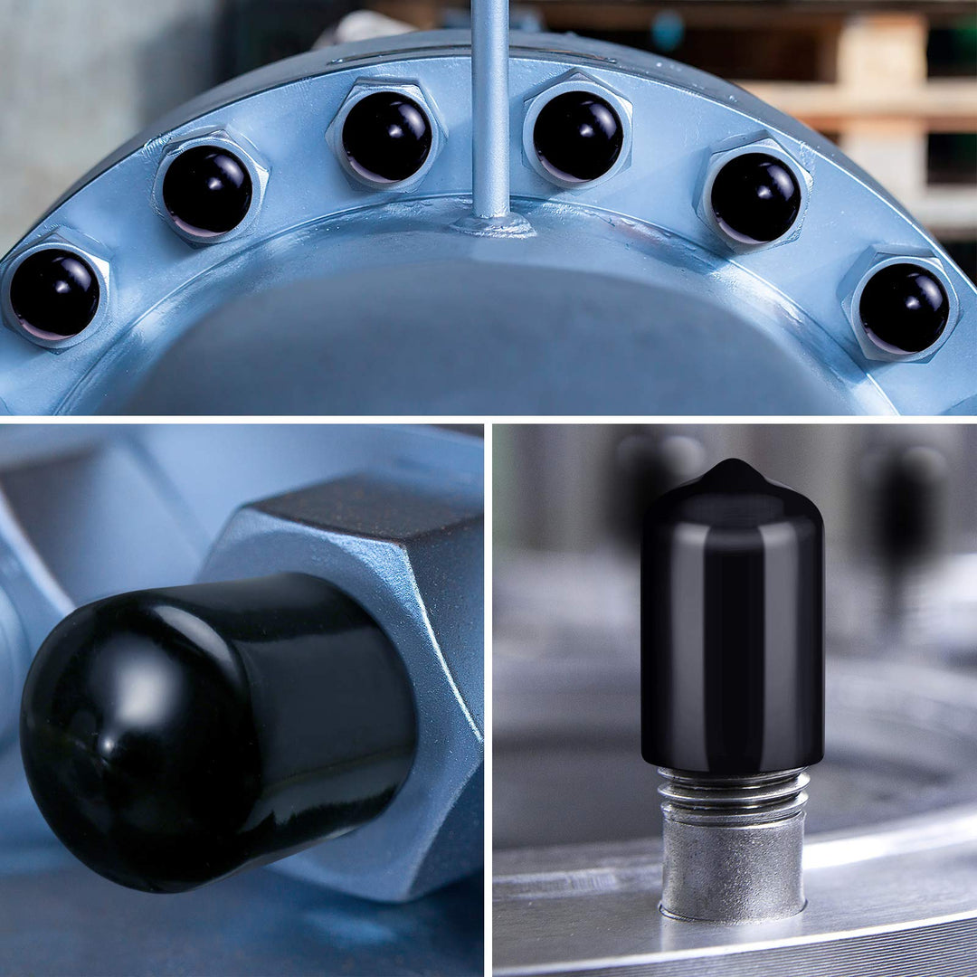 80 Pcs Round Rubber End Caps Flexible Vinyl End Caps Bolt Covers Screw Caps Thread Protector Safety Cover in 4 Sizes 1/4 to 3/4 Inch(Black)