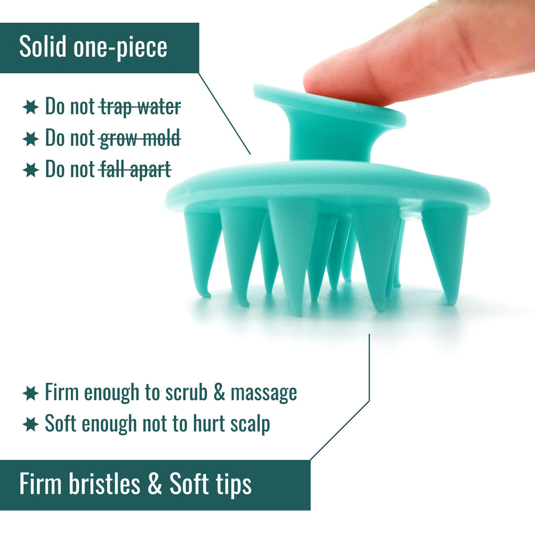 (2-Pack) Hair Scalp Massager for Hair Growth, Mold-Free Silicone Scalp Massager Shampoo Brush, Scalp Scrubber Exfoliator for Dandruff Itchy Flaky Scalp, Works for Wet and Dry Hair, (Green)