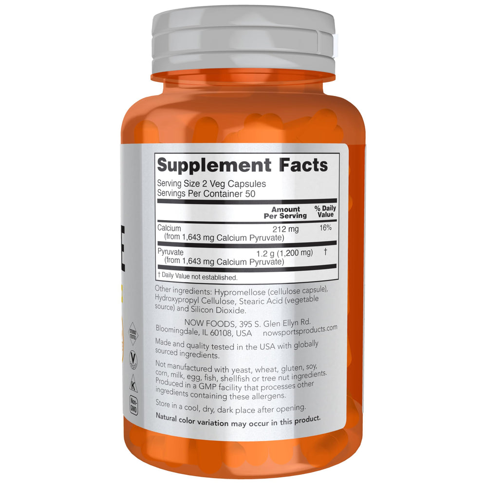 NOW Foods Sports Nutrition, Pyruvate (Pyruvic Acid) 600
