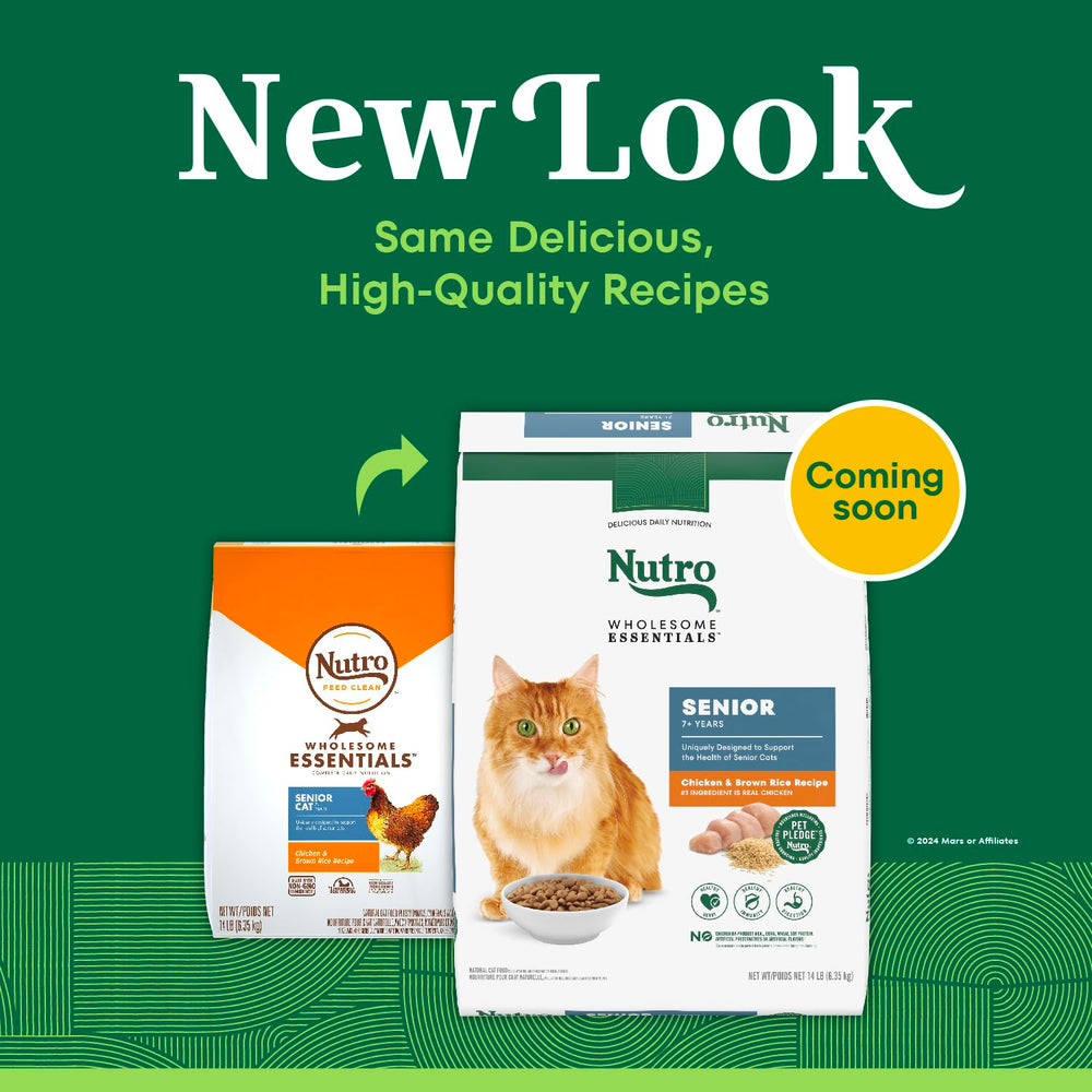 Wholesome Essentials Senior Dry Cat Food, Chicken & Brown Rice Recipe, 14 lbs.