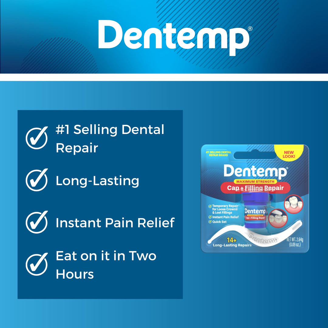 Dentemp Maximum Strength Dental Cement, 0.6 Ounce