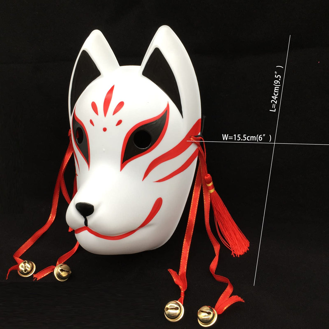 Fox Cosplay Mask for Masquerade Ball Party Halloween, Japanese Kitsune Kabuki