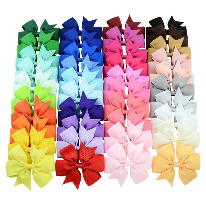 40 Pcs 3Inch Boutique Grosgrain Ribbon Baby Girls Hair Bows With Clips For Teens Toddlers