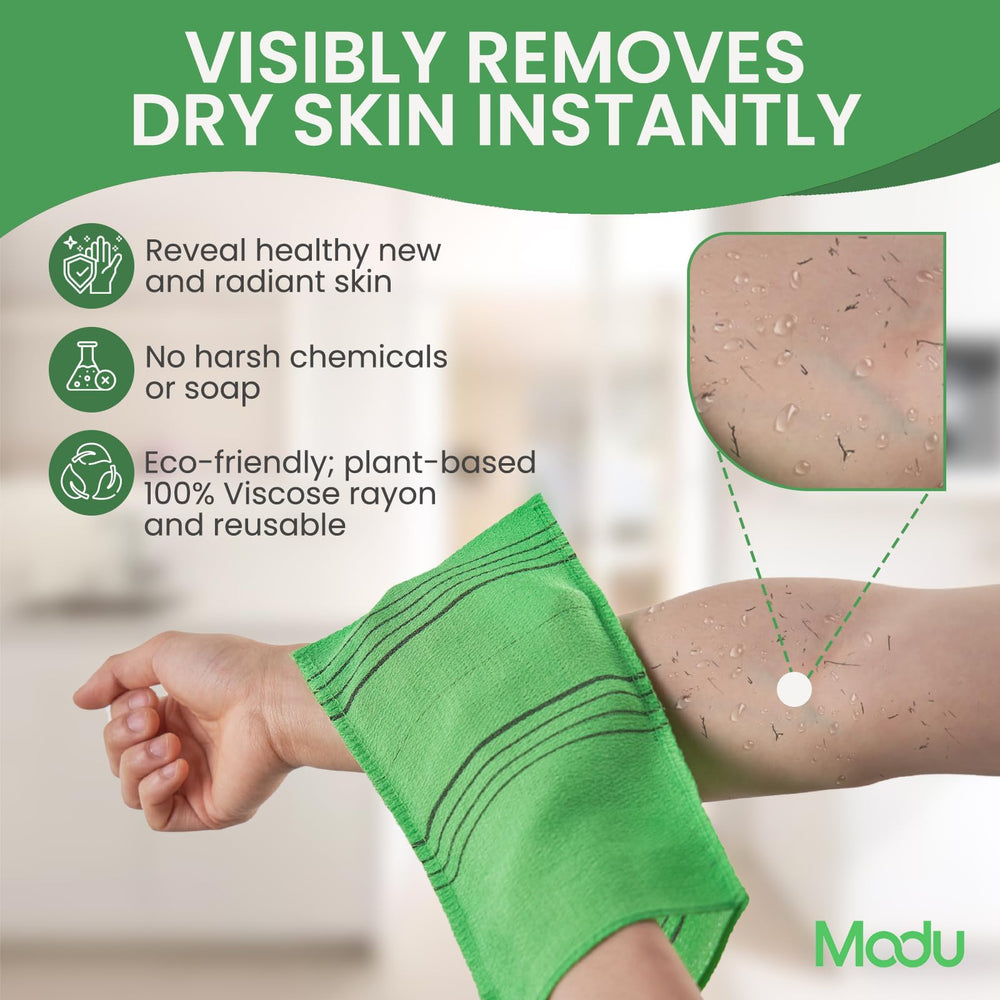 6 Pcs: Korean Exfoliating Italy Towel Washcloth Normal Size(6 Pcs) Bath Scrub Removes Dead Skin Mitten Cloth