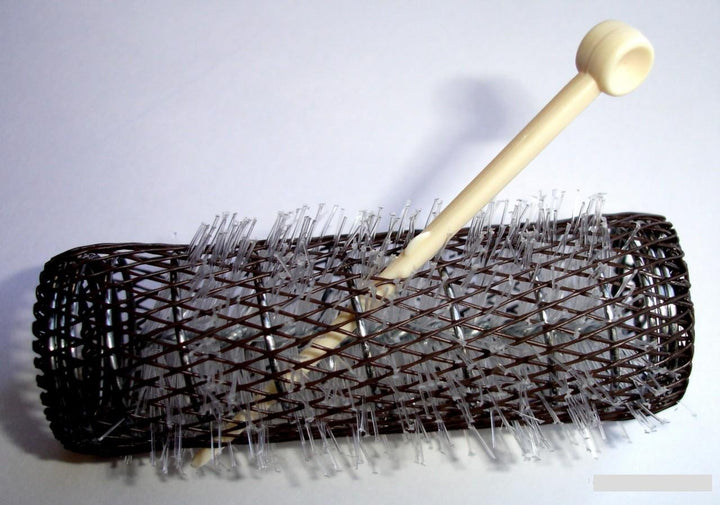 2 Pack HAIR STYLING BRUSH ROLLERS &amp; PINS Hair Curlers 7/8 x 3 Bristles (12 Rollers)
