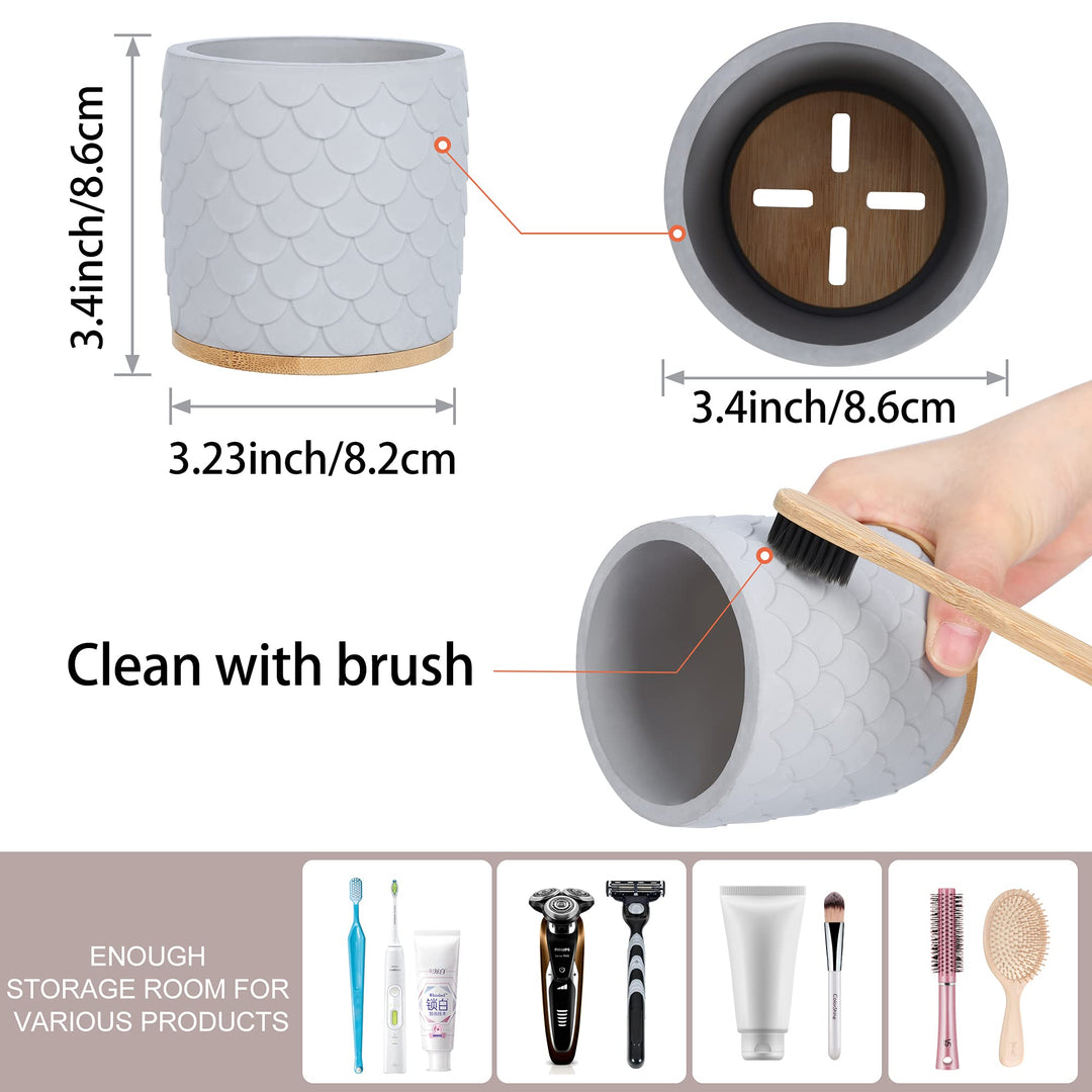 Toothbrush Holders Diatomite Toothbrush Holder Bamboo Drain Tooth Brushing Holder Toothbrush Holders for Bathrooms Tooth Brush Holder Electric Toothbrush Holder Toothpaste Holder Dark Gray