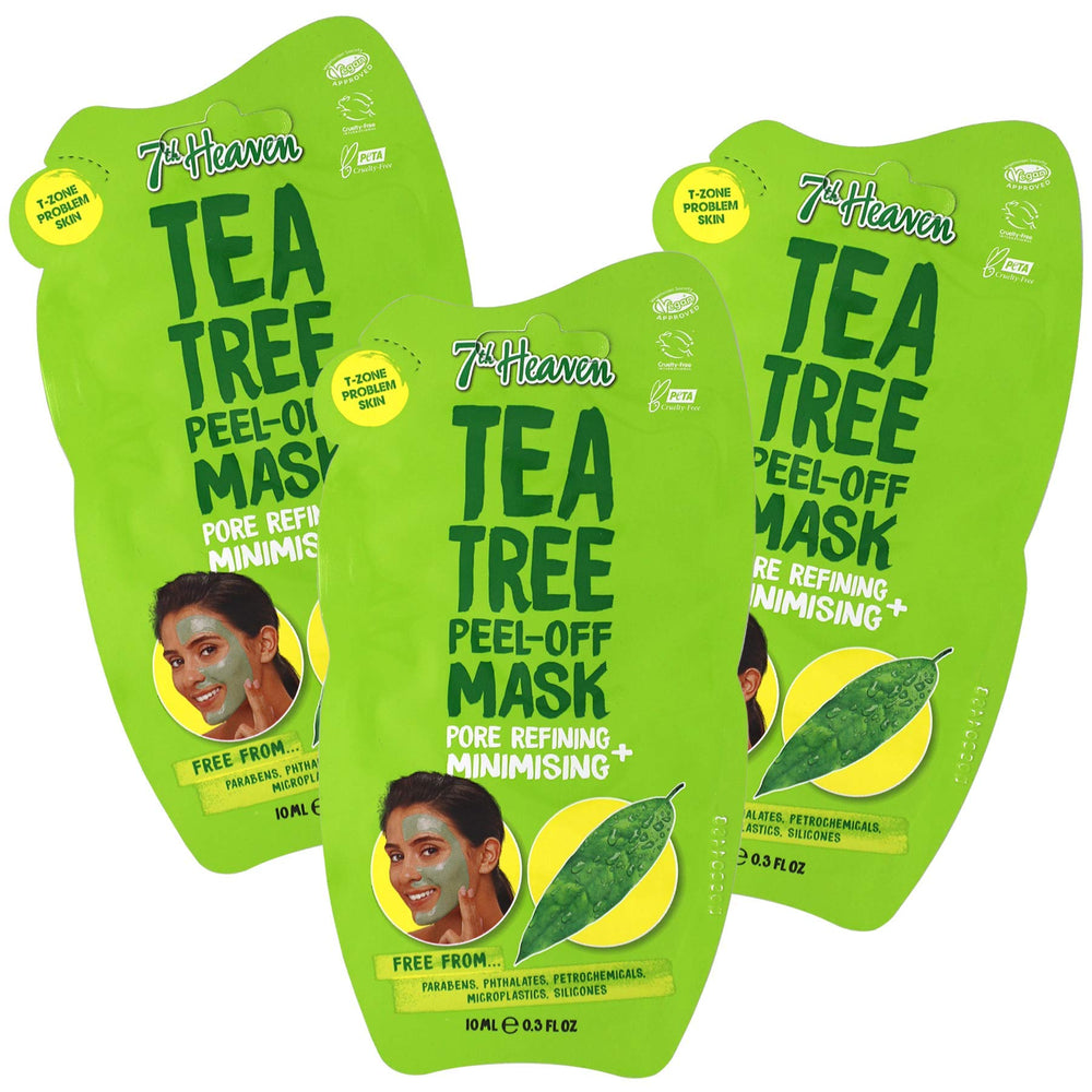 Tea Tree Easy Peel-Off Mask, Assists in Pore Refining & Minimizing, Help with T-Zone Problem, Parabens Free, Green, 3 Pack of 0.3 fl oz. Sachets