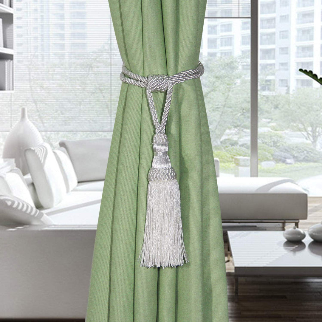 Fenghuangwu 2PCS Curtain Tassel Tiebacks, Handmade Tass