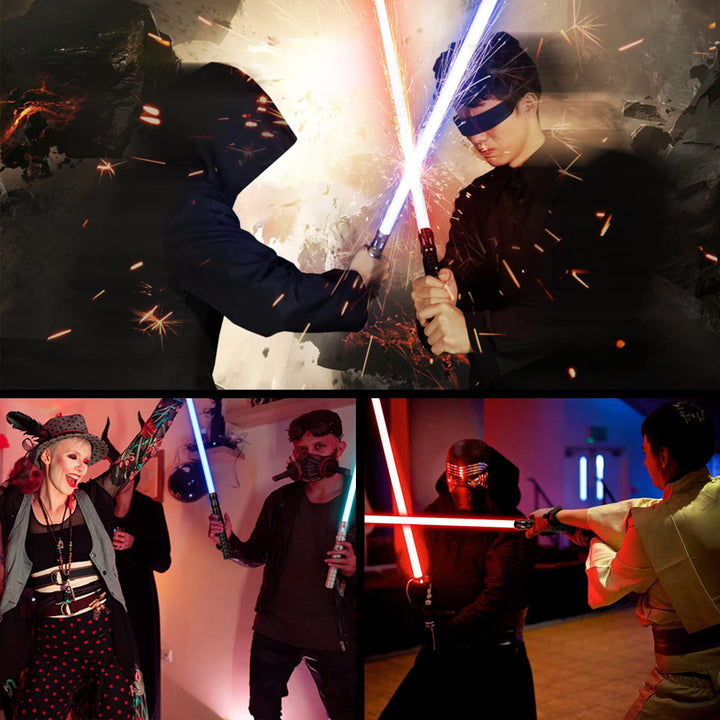 Dueling Light Saber - Smooth Swing Light Sabers 16 Colors Changeable FX Saber with 4 Sound Fonts, Metal Hilt Lightsabers for Teens Adults Heavy Dueling, FOC, Blaster (Black)