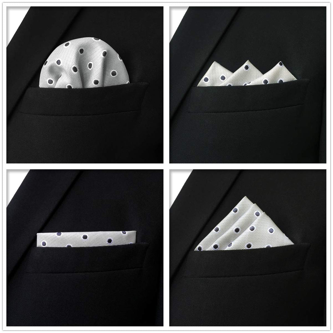 SHLAX&amp;WING 5 Pieces Assorted Mens Silk Pocket Square Handkerchiefs Set 22