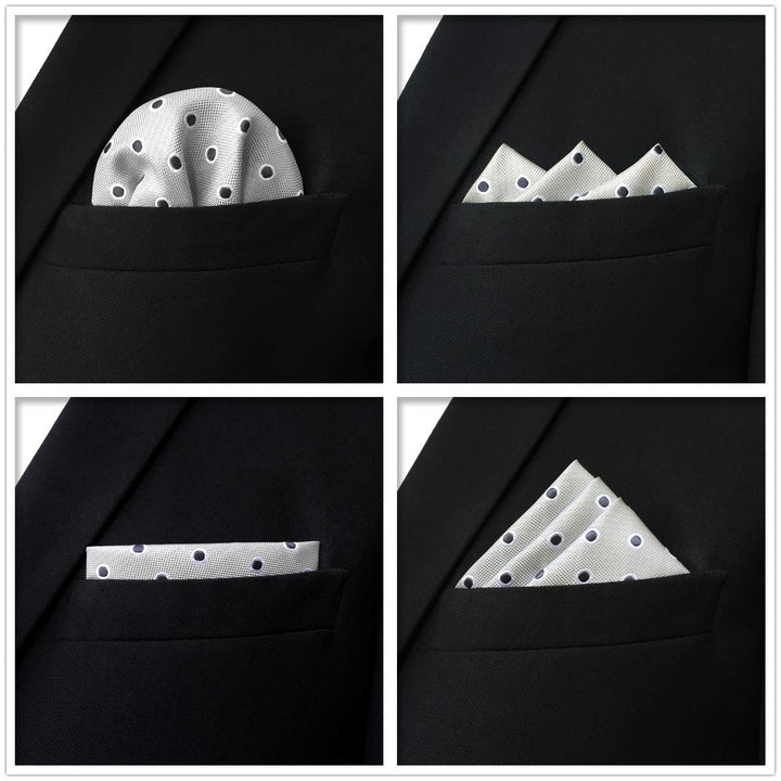 SHLAX&amp;WING 5 Pieces Assorted Mens Silk Pocket Square Handkerchiefs Set 22