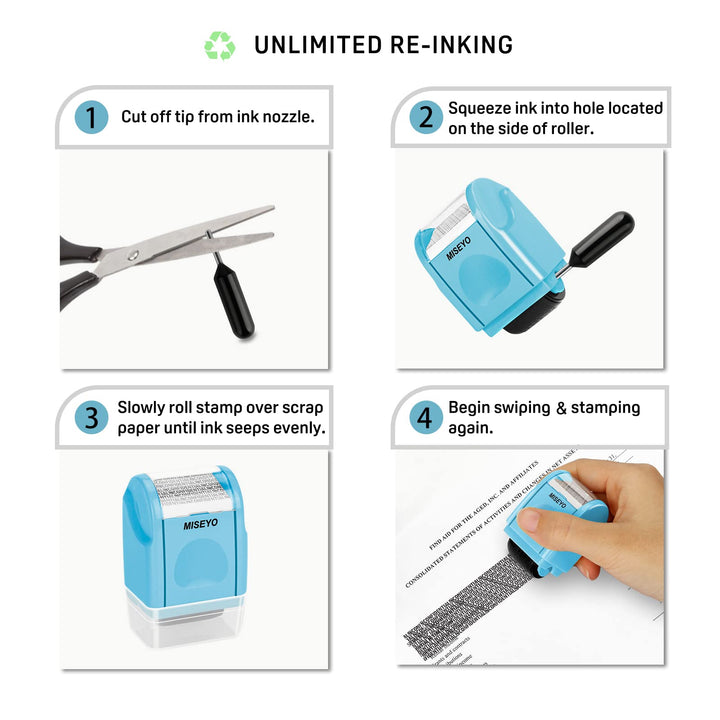Miseyo Identity Theft Protection Roller Stamps for Data