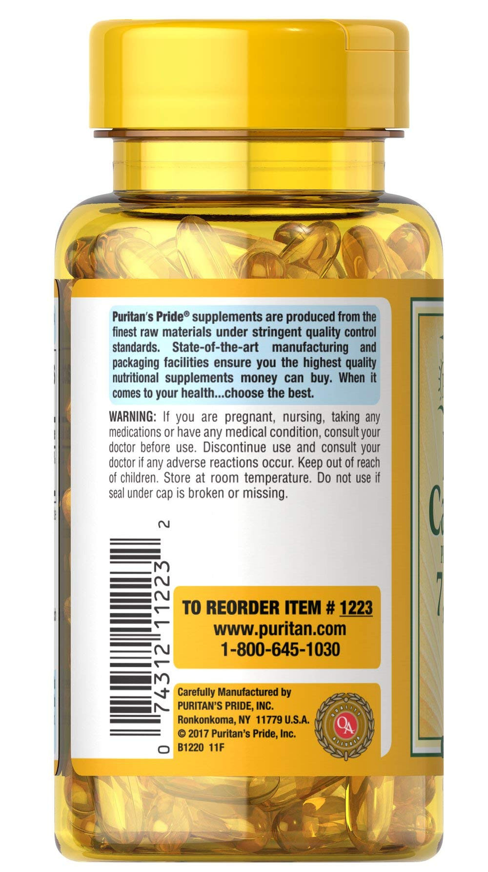 Puritan's Pride Beta-Carotene 25,000 IU-250 Softgel