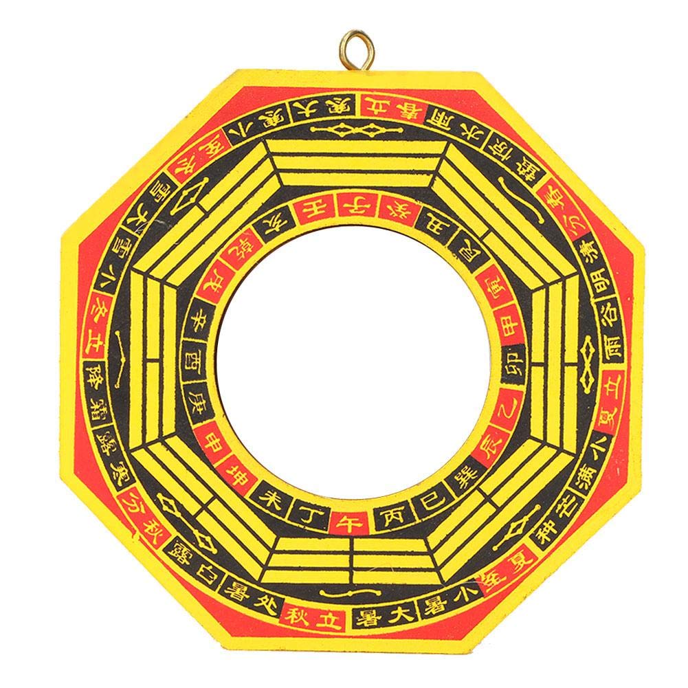 Traditional Lucky Chinese Wood Bagua Mirror Feng Shui C