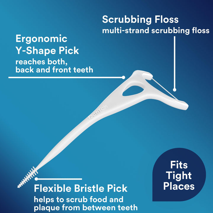Dentek Floss Picks Complete Clean Back Teeth 75 Count (3 Pack)
