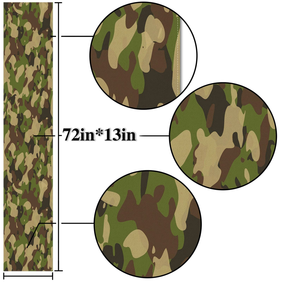 Nepnuser Linen Camo Table Runner Army Military Camoufla