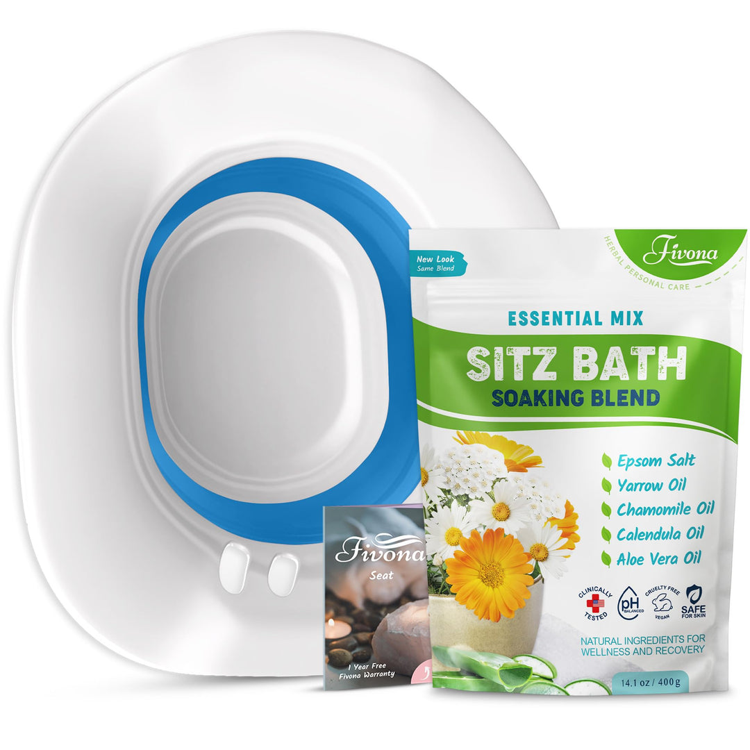 Fivona 2-in-1 Sitz Bath Soak Kit Over The Toilet Seat w