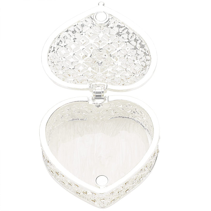 Heart Shape Jewelry Box Wedding Box Keepsake Box Ring Earring Small Trinket Storage Organizer Box for Girls Women Wedding Brithday Gift