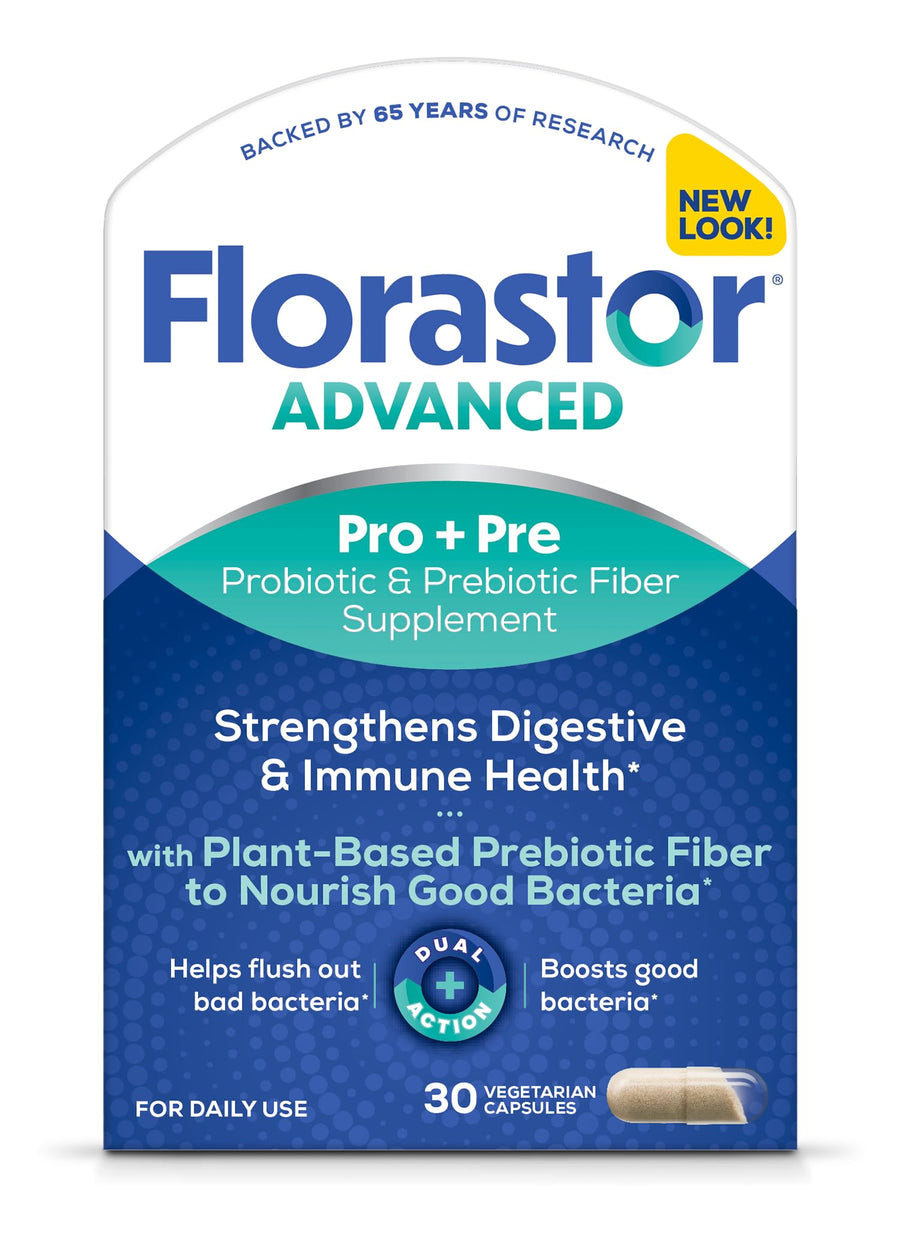 Select Pro+Pre Daily Probiotic and Prebiotic Supplement for Women and Men, Boosts Good Bacteria, Saccharomyces Boulardii CNCM I-745 (30 Capsules) (Pack of 1)