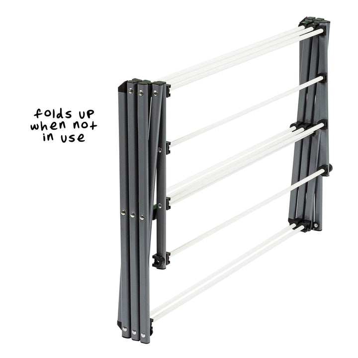 Deluxe Metal Collapsible Clothes Drying Rack, 50 lbs, 29 x 14.2 x 42.1, White &amp; Grey