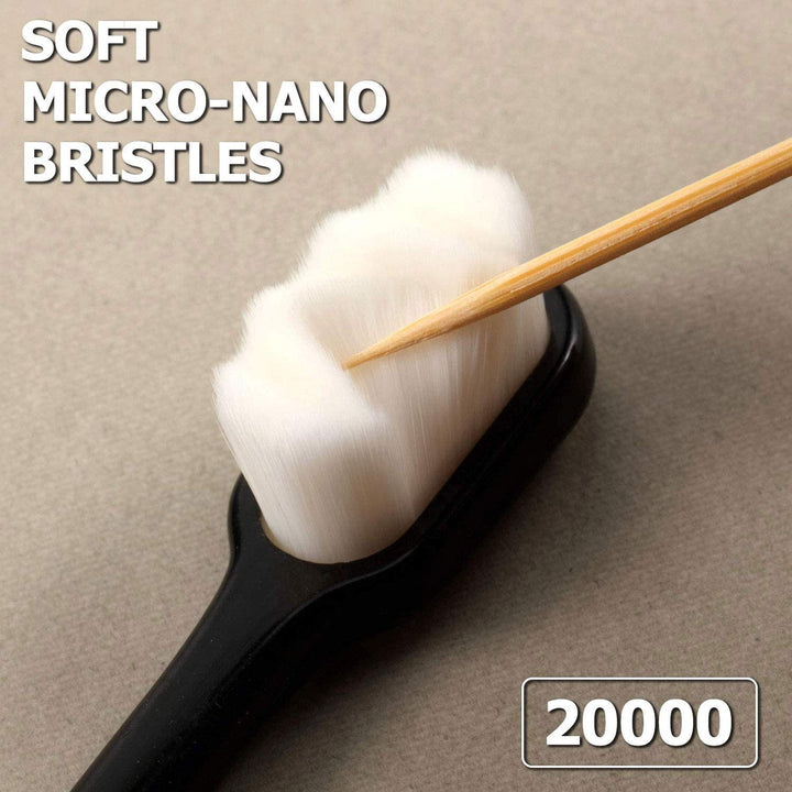 4 Pieces Soft Micro-Nano Manual Toothbrush Extra Soft Bristles Toothbrush with 20,000 Bristles for Fragile Gums Adult Kid Children (Black, White, Green, Beige)