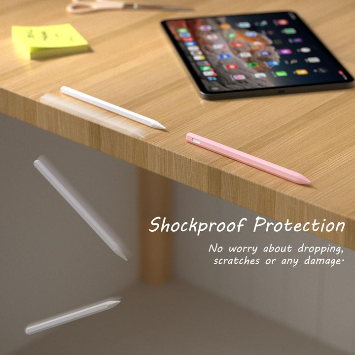 Silicone Case for Apple Pencil Pro 2024 &amp; Apple Pencil 2nd Generation, Cute Pink Protective Skin Sleeve Cover Holder Grip and Tip Cap Accessories Compatible with iPad Pro 11 12.9 13 Inch