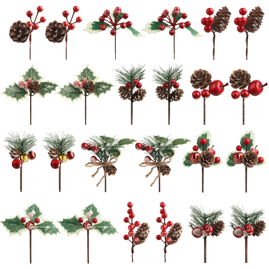 Songjum 24 Pcs Artificial Christmas Pine Picks Christma