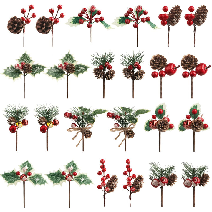 Songjum 24 Pcs Artificial Christmas Pine Picks Christma