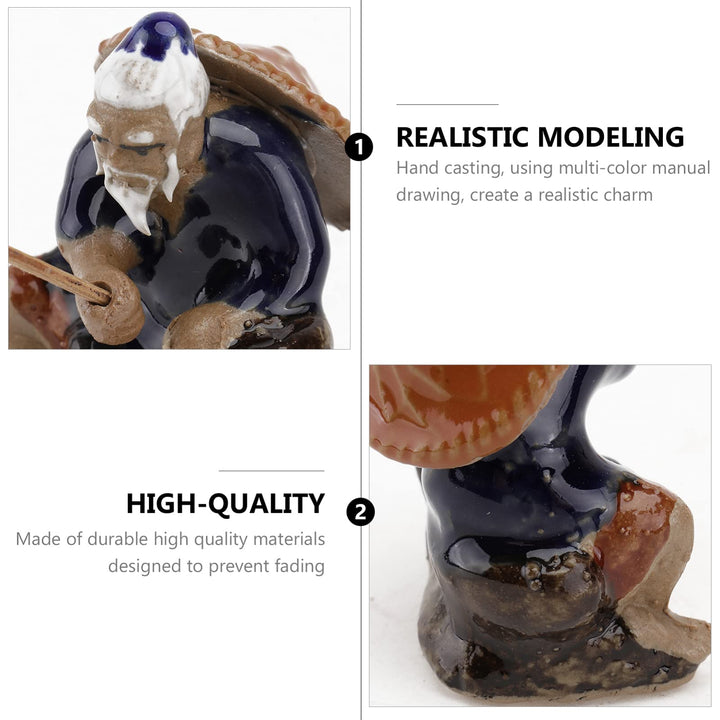 Cabilock Mini Fisherman Figurines Ceramics Chinese Mudm