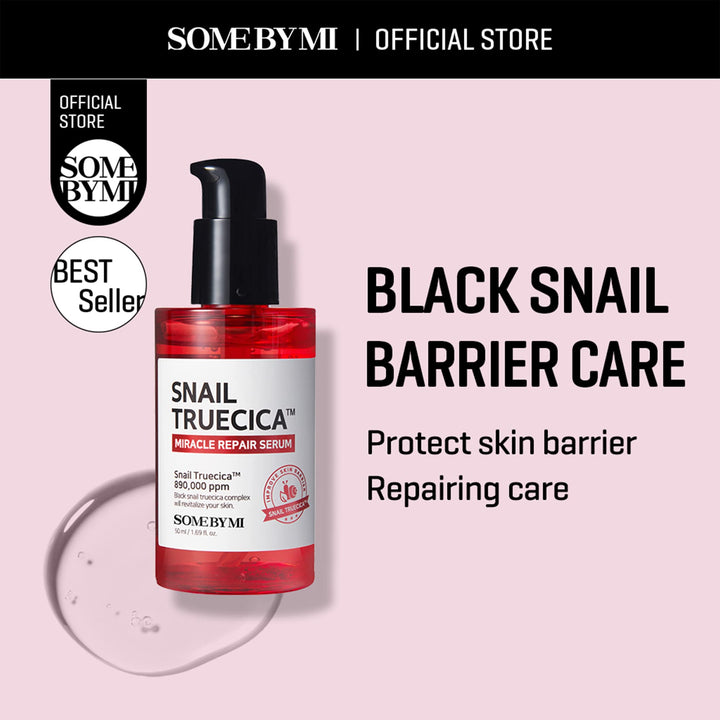 Snail Trucica Miracle Repair Serum - 1.69Oz, 50ml - Made from Snail Mucin for Sensitive Skin - Daily Repair Face Serum for Post Acne Marks and Strengthen Skin Barrier - Korean Skin Care