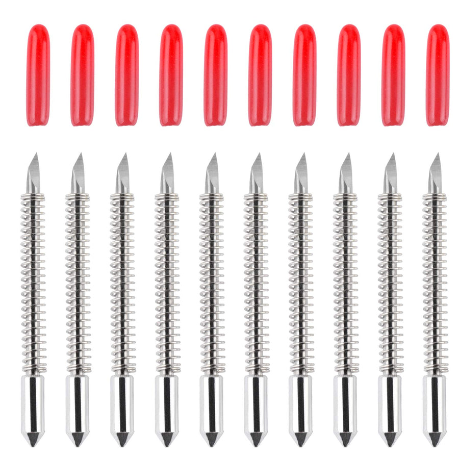 45 Degree Vinyl Cutter Blades Lettering Blade for Graphtec Cutting Plotter, Red Cap Pack Of 10 with Springs