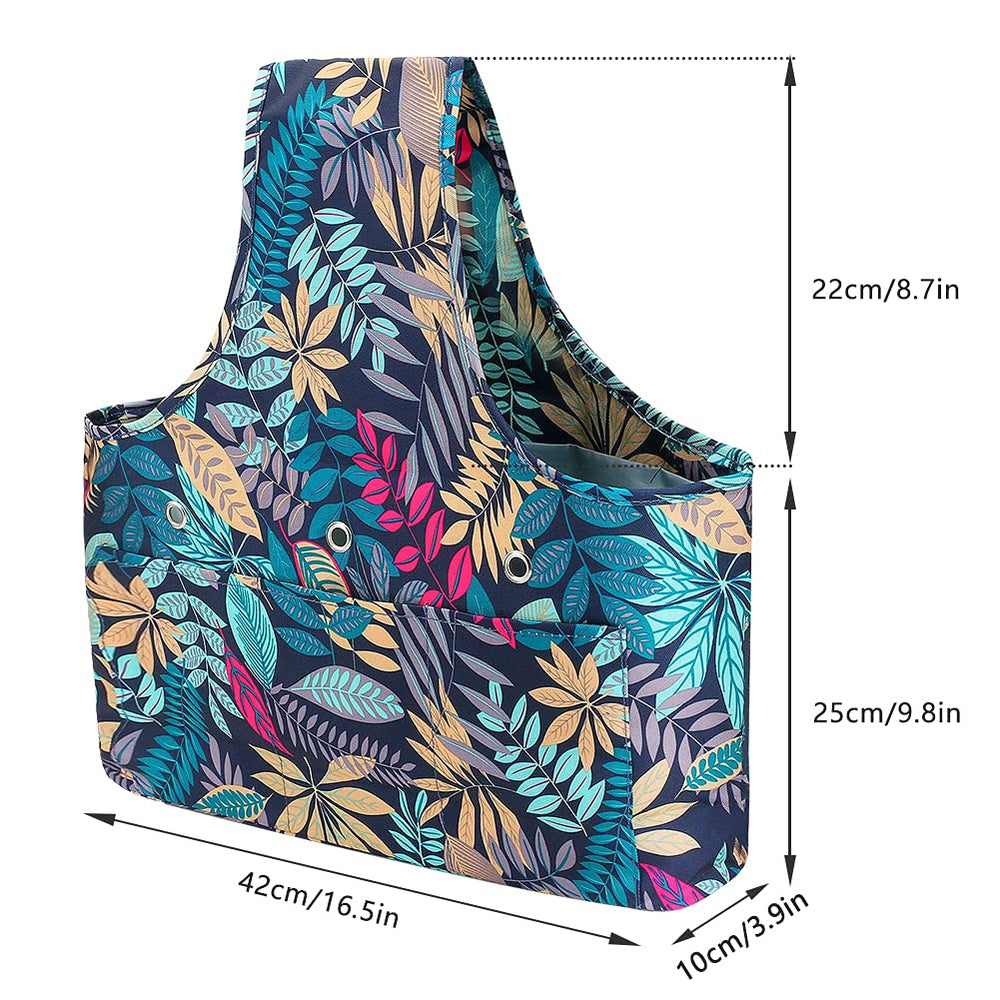 Knitting Tote Bag Large Capacity, Yarn Storage Organizer Knitting Bag Tangle Free Design with Drawstring Closure, Portable Crochet Bag for Yarn, Knitting Needles, Crochet Supplies, Floral
