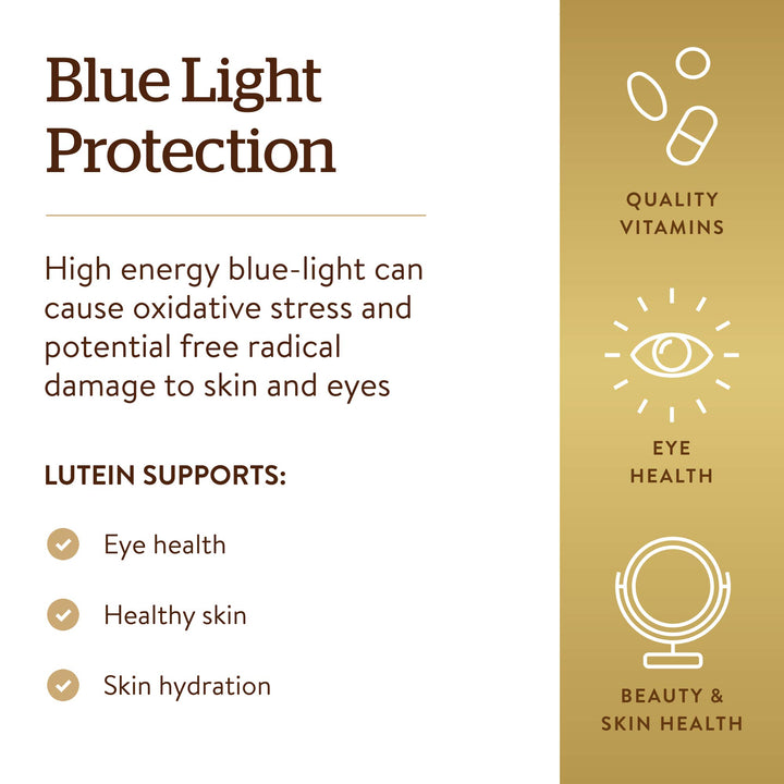 Solgar Lutein 40 mg, 30 Softgels - Supports Eye Health - Helps Filter Out Blue-Light - Contains FloraGLO Lutein - Gluten Free, Dairy Free - 30 Servings