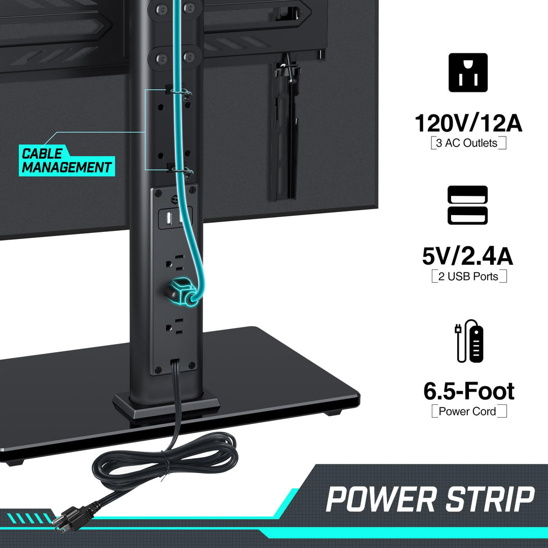 Greenstell TV Stand with Power Outlet, Universal TV Mou