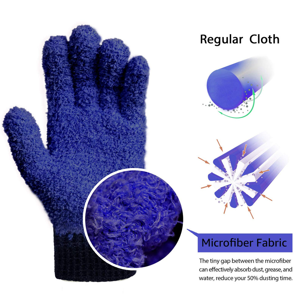 Microfiber dusting Gloves Clean Hard-to-Reach Places Ca