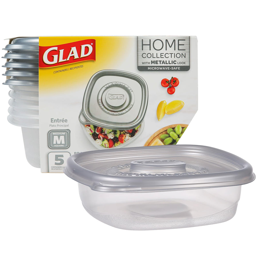 GladWare Home Entree Food Storage Containers, Medium Sq