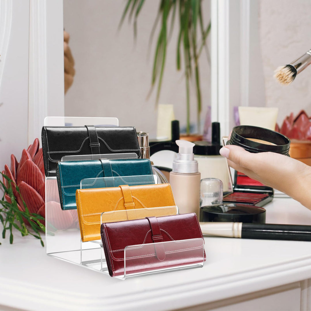 Cabilock Purse Display Stand Acrylic Wallet Holder 4 La