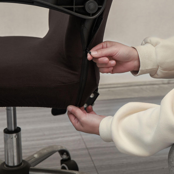 Melaluxe Office Chair Cover - Universal Stretch Desk Chair Cover, Computer Chair Slipcovers (Size: L) - Coffee
