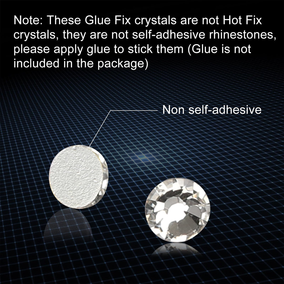 Jollin 2880pcs Glue Fix Crystal Flatback Rhinestones Gl