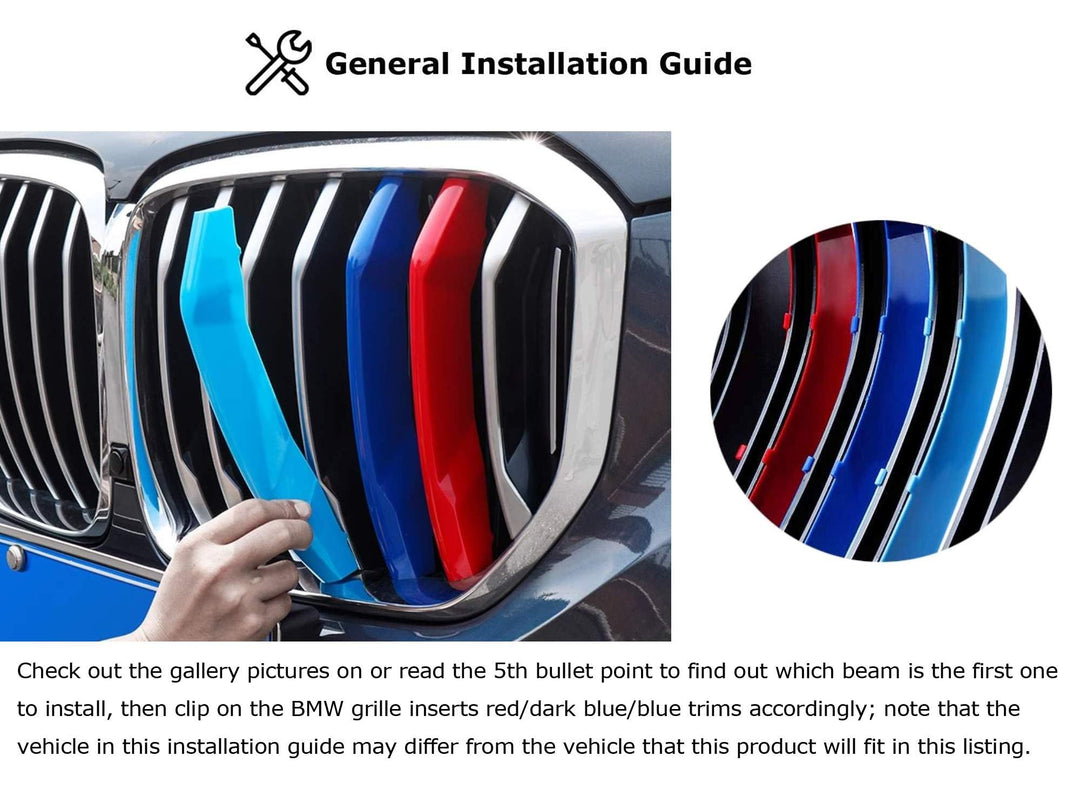 Exact FitM-Color Grille Insert Decoration Trims Compatible with 1999-2003 BMW E53 X5 Pre-LCI w/ 8 Beam Kidney Grill