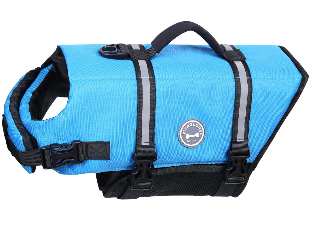 Ripstop Dog Life Jacket for Small Medium Large Dogs Boating, Dog Swimming Vest with Enhanced Buoyancy &amp; Visibility, Multicolor