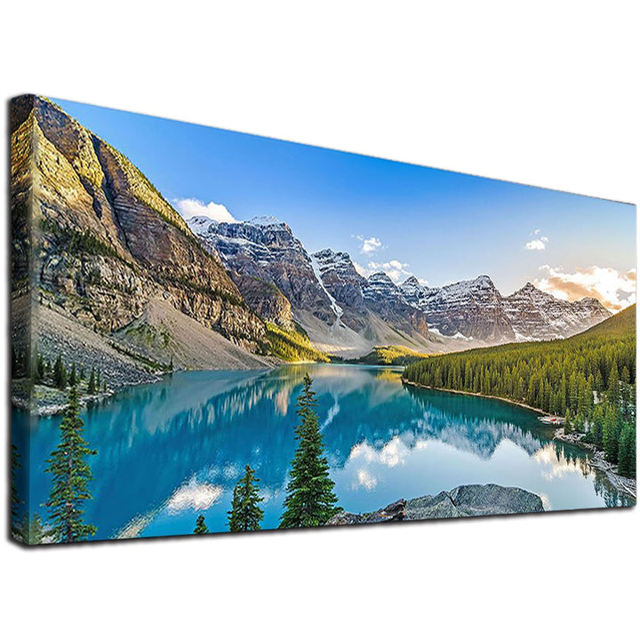 5D Diamond Painting Kits for Adults DIY Large Mountain Full Round Drill (35.5 x 15.7 inch) Crystal Rhinestone Embroidery Pictures Arts Paint by Number Diamond Art Kits for Home Wall Decor