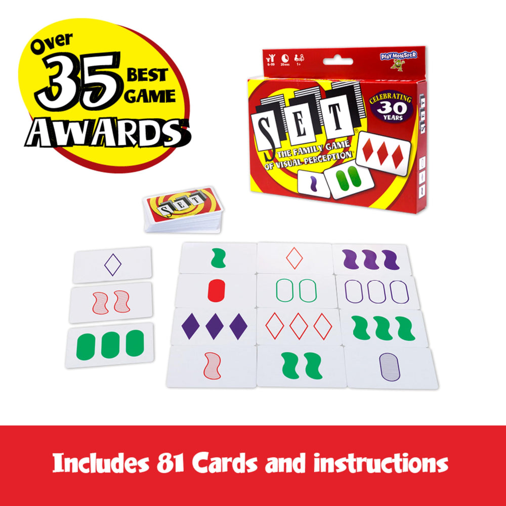 SET - The Family Card Game of Visual Perception - Race to Find The Matches, For Ages 8+,81 Cards, Rules included